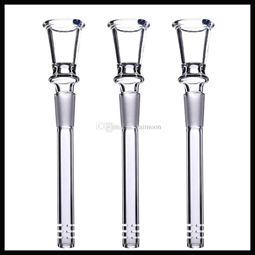 Humanized Design Glass Downstem with Bowl 14mm Male Bowl-free stem clear Downstem with Diffuse Cuts Alternative drop down