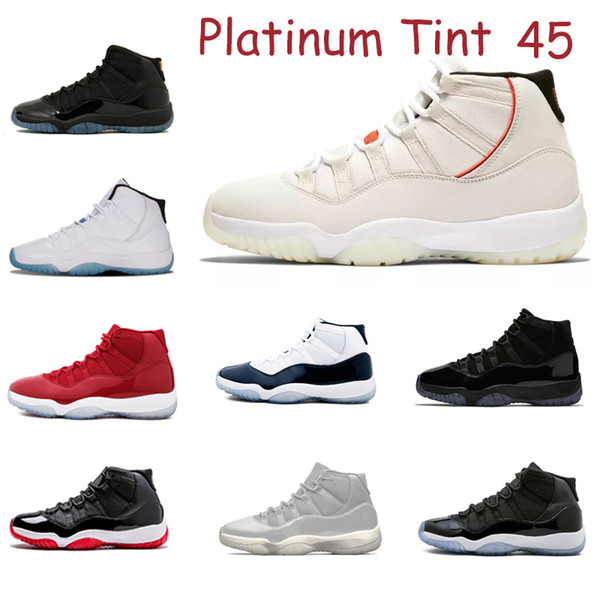 men women platinum tint 11 basketball shoes high gamma blue concord space jam prom night fashion winsports sneakers