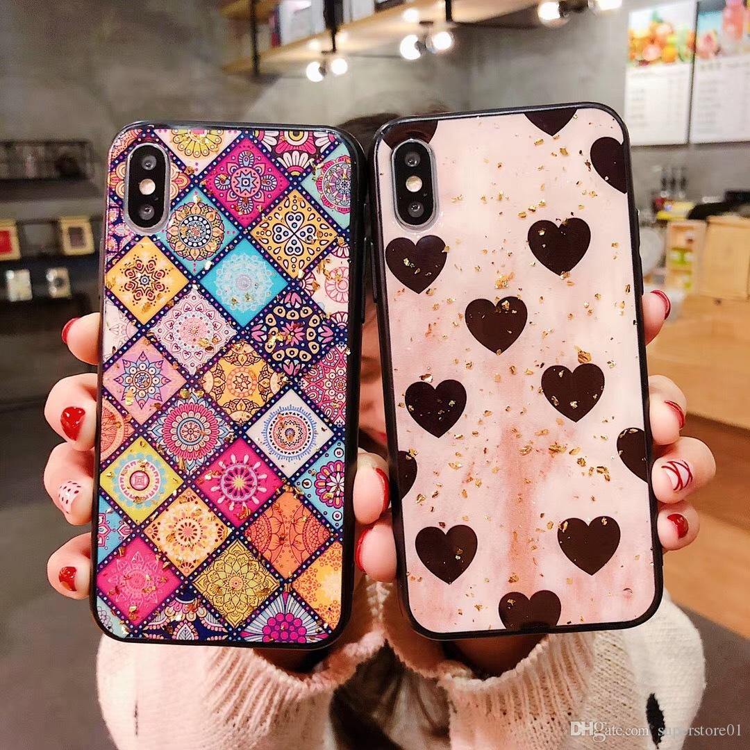 XS MAX XR 678plus Fashion Cell Phone Cases Designer Luxury Phone Case Diamond Heart Protect Cover
