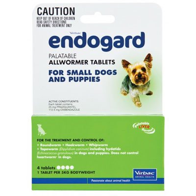 Endogard For Small Dogs And Puppies 11 Lbs (5kg) 4 Tablet