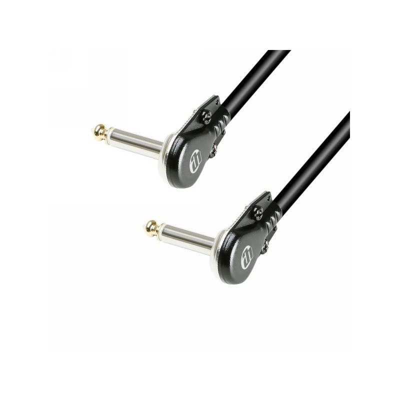 Adam Hall Cables 4 Star Serie - Instrumentenkabel mit extra flachen 6,35 mm Mono-Winkelsteckern 0,2 m