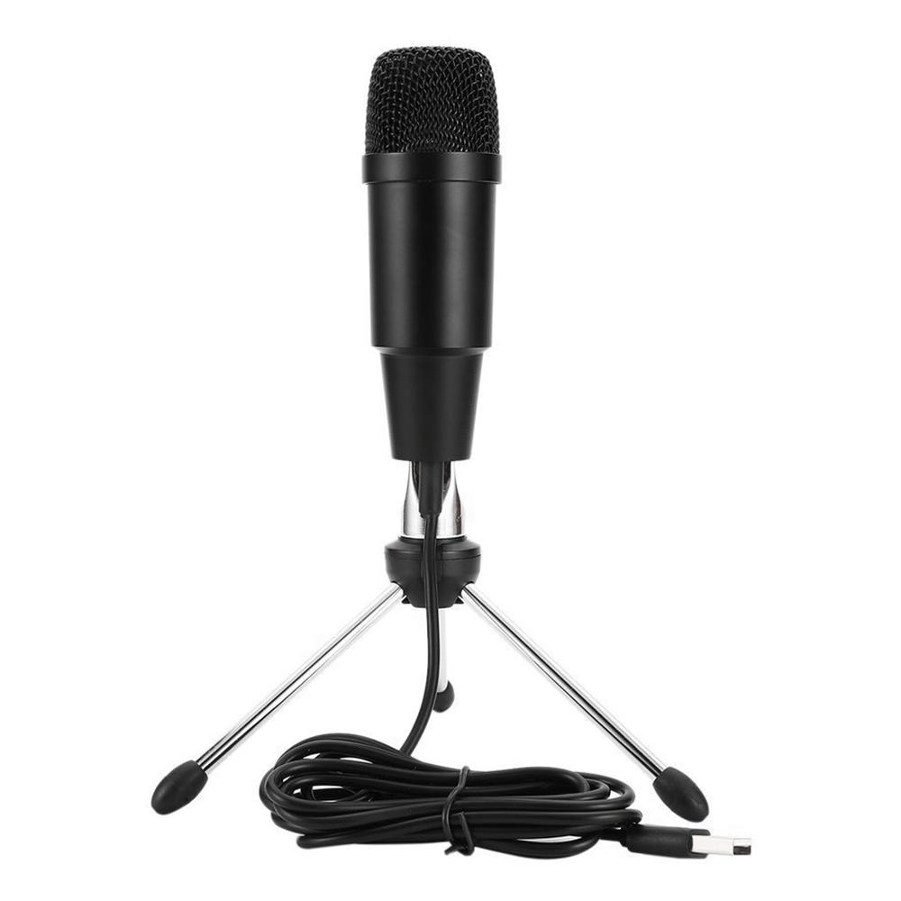 C-330 Usb Microphone Karaoke Microphone Plastic and Metal Capacitor Microphone Heart-Shaped Pointing -Black