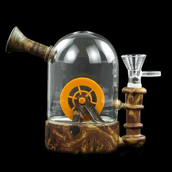 Smoking Pipe 4.8'' Dab Rig Silicone Glass bong Waterwheel water pipe rigs watertransfer Style with Packaging box