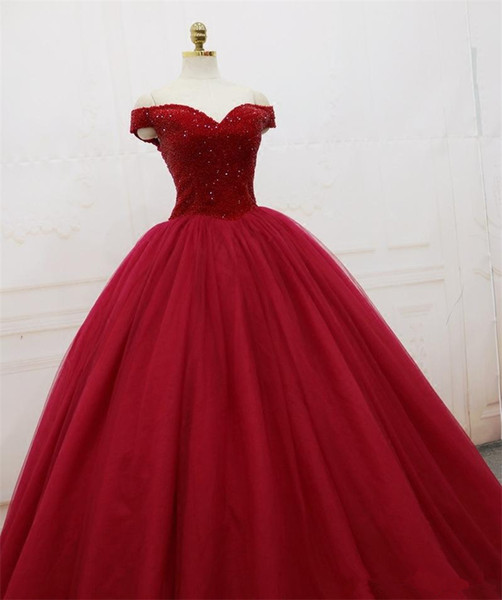 2019 Sparkling Sweetheart Quinceanera Dresses Ball Gown Beaded Sweet 16 Dresses Plus Size Formal Prom Party Gown Vestidos De 15 Anos QC1327