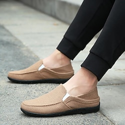 Men's Loafers  Slip-Ons Moccasin Comfort Shoes Casual Outdoor Daily Walking Shoes Canvas Black White Brown Summer Spring Lightinthebox