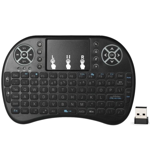 2.4GHz LED Backlit teclado inalámbrico con control remoto del ratón Touchpad