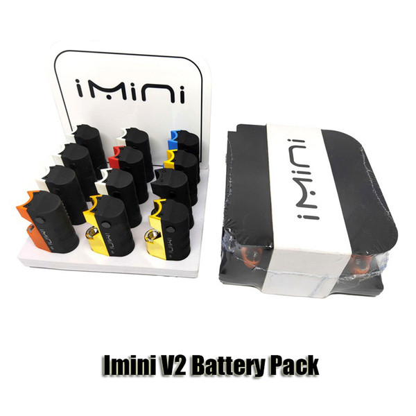 Original Imini V2 Battery Pack In Display Box Of 12CT 650mAh Preheat VV Voltage Vaporizer Mod for 510 Thick Oil Cartridges Authentic