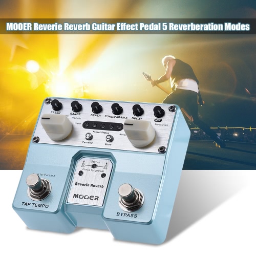 MOOER Reverie Reverb Guitar Effect Pedal 5 Reverberation Modes 5 Enhancing Effects with Two Footswitch