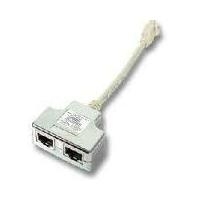 T-Adapter ISDN/ISDN, Cable-Sharing RJ45-Stecker auf 2 x RJ45-Buchse, Kabel ca. 15 cm, Geschirmt, 1 Stück, zum Cable-Sharing (Portverdoppler) werden jeweils 2 Stück benötigt! (021400)