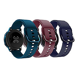 Kompatibel für Galaxy Watch Active Bands / Active 2/3 Bands 40mm / 42mm / 44mm, Frauen Männer Soft Slim Silikon Armband kompatibel für Gear Sport Smart Watch Pack von 3 (Burgund / Dunkelgrün /