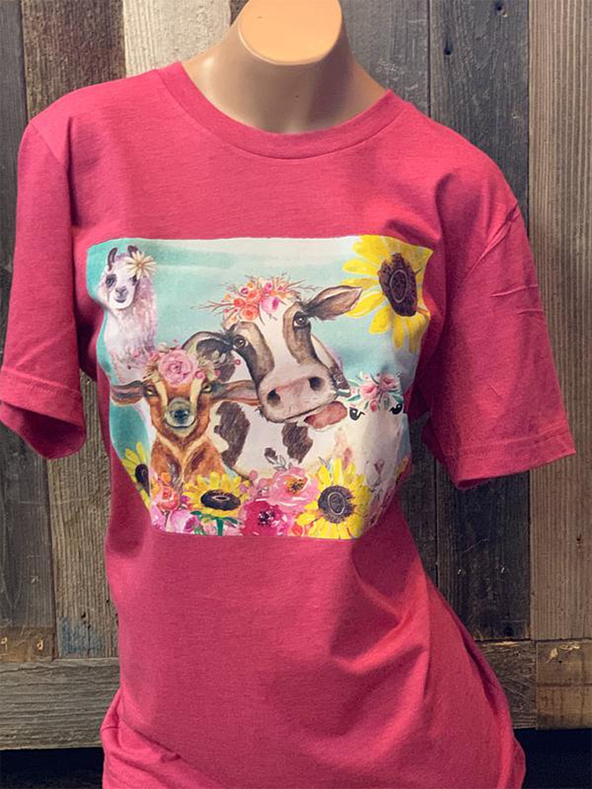 Crew Neck Short Sleeve Floral T-Shirts - Noracora