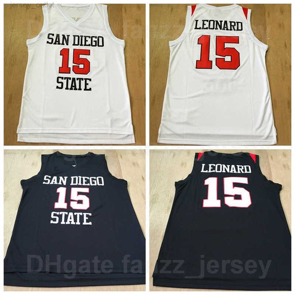 NCAA San Diego State College 15 Kawhi Leonard Jerseys Men Basketball Black White Team Color Breathable All Stitched Shirt For Sport Fans Excellent Quality On Sale