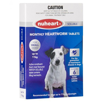 Nuheart - Generic Heartgard Plus Nuheart Small Dogs Upto 25lbs (Blue) 6 Tablet