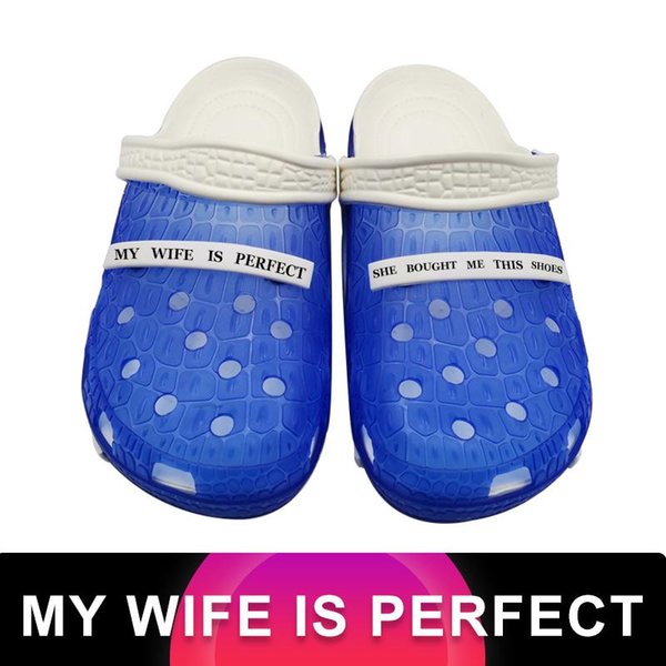 Slippers MY WIFE IS PERFECT Fashion Men Shoes EVA Soft Kapcie Casual Home Mmassage Indoor Buty Meskie Pantoffels Klapki Hausschu