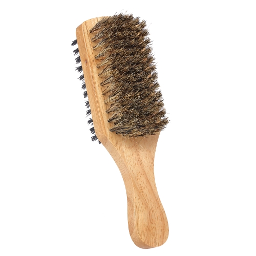 Cepillo de la barba de los hombres Cepillo de pelo facial de doble cara Peine de afeitar Cepillo de bigote macho Mango de madera maciza Tamaño opcional