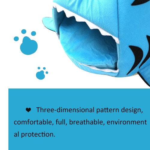 Shark Shape Dual Purpose Soft Cotton Cats Dogs House and Pad
