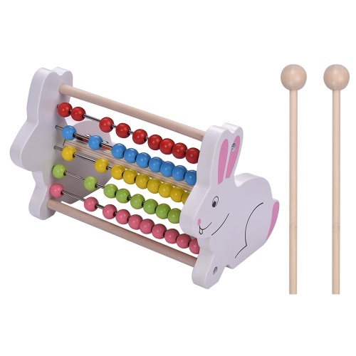 2-in-1 Wooden 8 Notes Xylophone Glockenspiel Abacus Beads