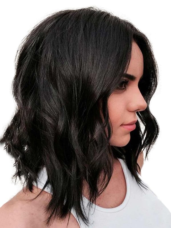 Long Center Part Solid Loose Wave Synthetic Wig