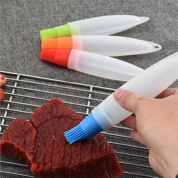Silicone Oil Bottle With Brush Baking BBQ Tools Basting Pastry Kitchen Honey barbecue Tool Gadgets 1223391