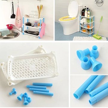 Plastic Foldable Storage Shelf Rack Home Kitchen Bathroom Holder Organizer Desk Bookshelf