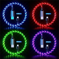 LED Blinking Phone Charging Cable Android Micro USB Charging Cable forSamsung Huawei Xiaomi Lightinthebox