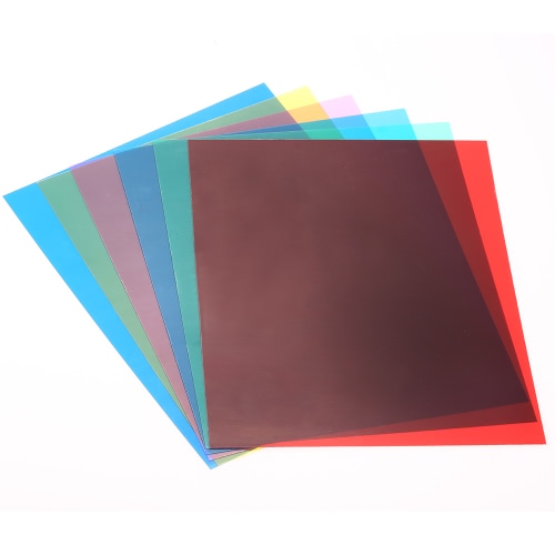 Hojas de Gel de corrección de Color de iluminación transparente de 6pcs 25 * 20cm sistema de filtros para Flash Speedlite luz (roja / azul / verde / Cyan / amarillo / Magenta)