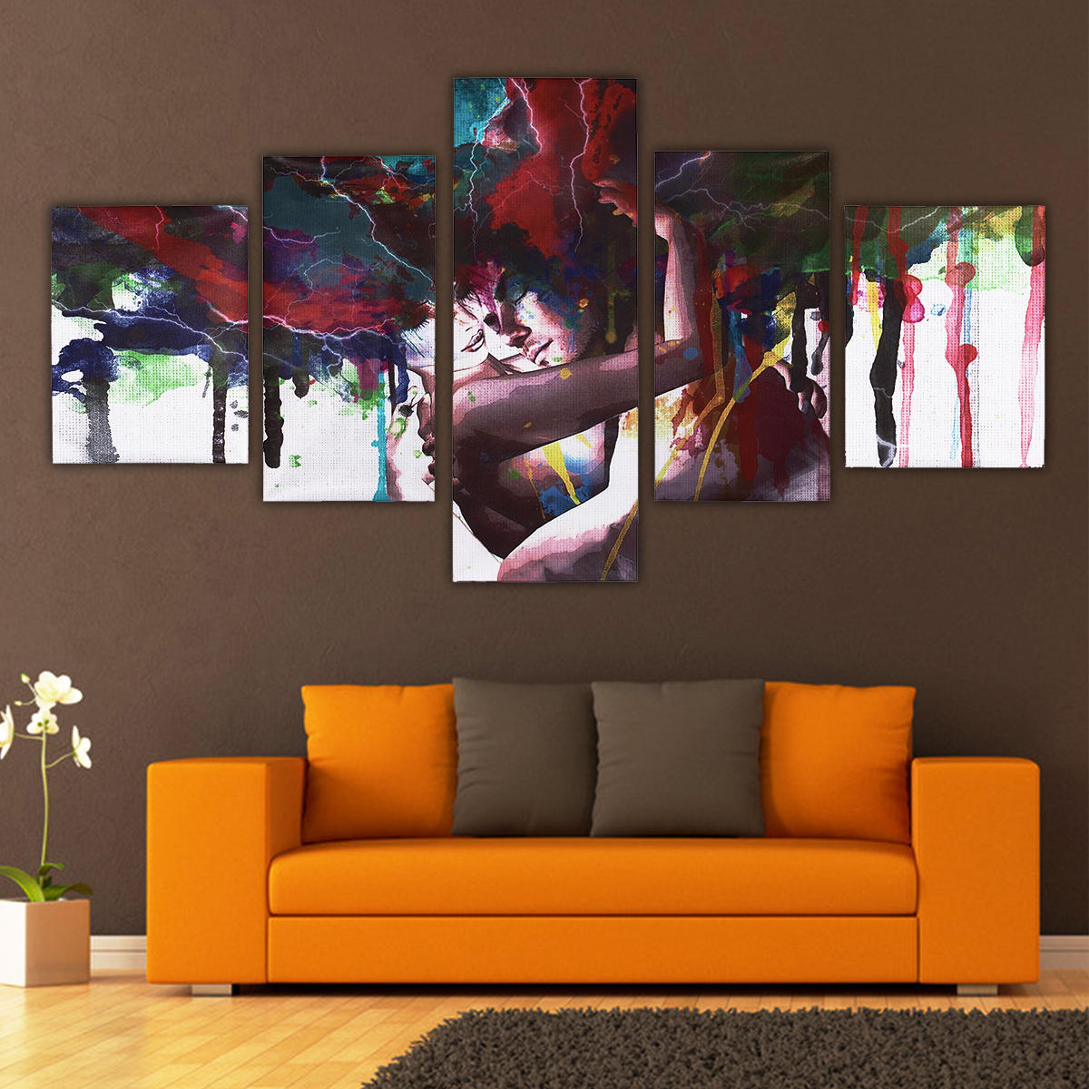 5Pcs Abstract Couple Canvas Print Paintings Pictures Home Wall Art Decor Unframed