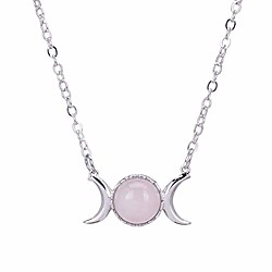 triple goddess moon symbol pendant necklace opal healing crystal natural stone sailor moon pendant for women -pink Lightinthebox