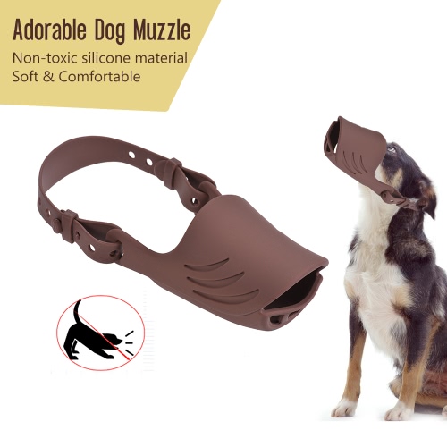 Newest Anti Bite Biting Barking Dog Muzzle Mouth Cover Silicone Pig Mouth Shape with Adjustable Strap for Small and Medium Dogs
