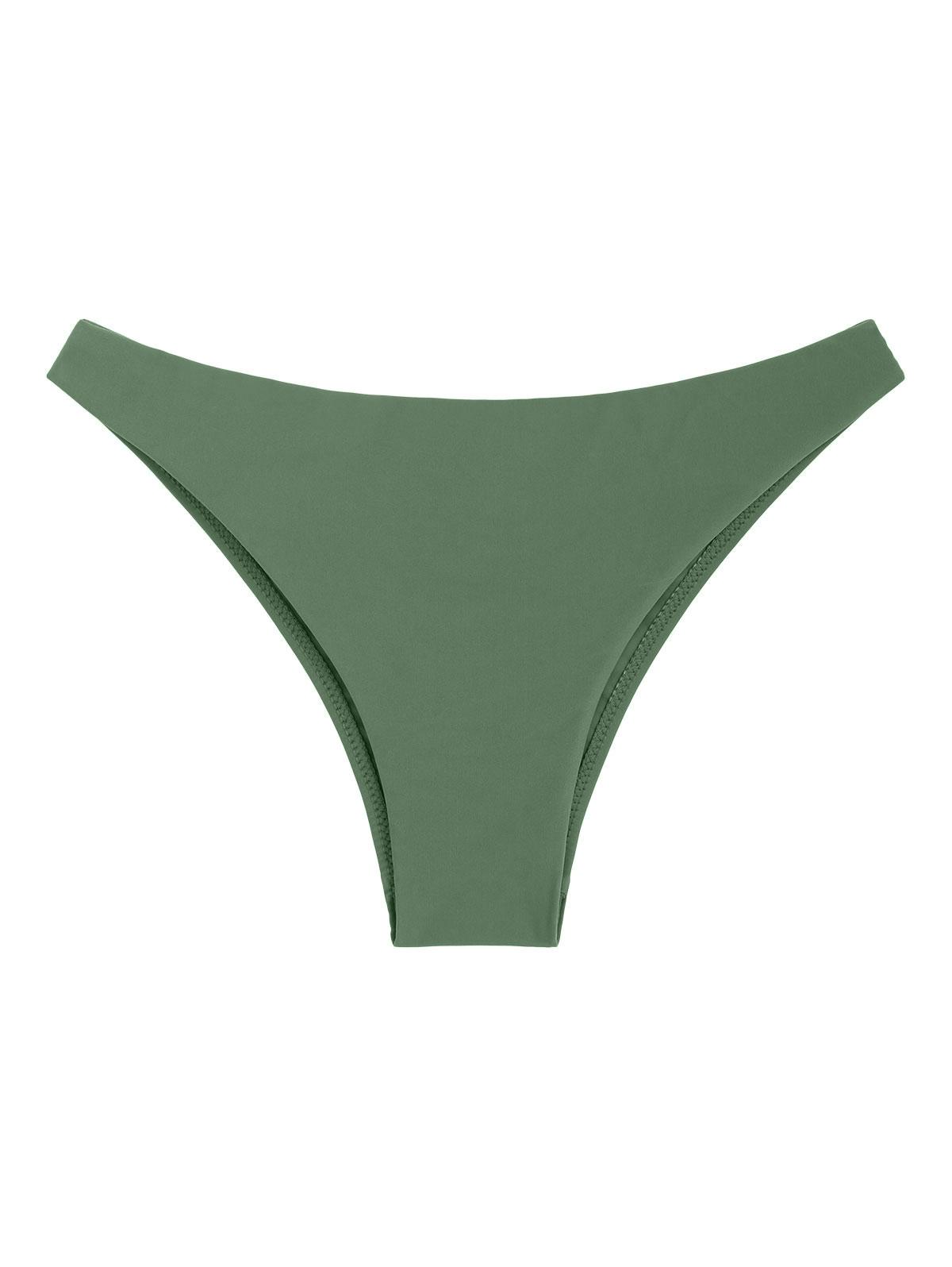 ZAFUL Bikini Bottom con Estampado M Verde claro