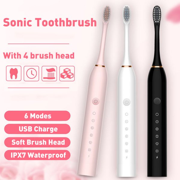 42000 Time/Min Powerful Sonic Electric Toothbrush Ultrasonic Electronic Whitening Teeth Brush USB Rechargeable Tooth Brush Adult 210310