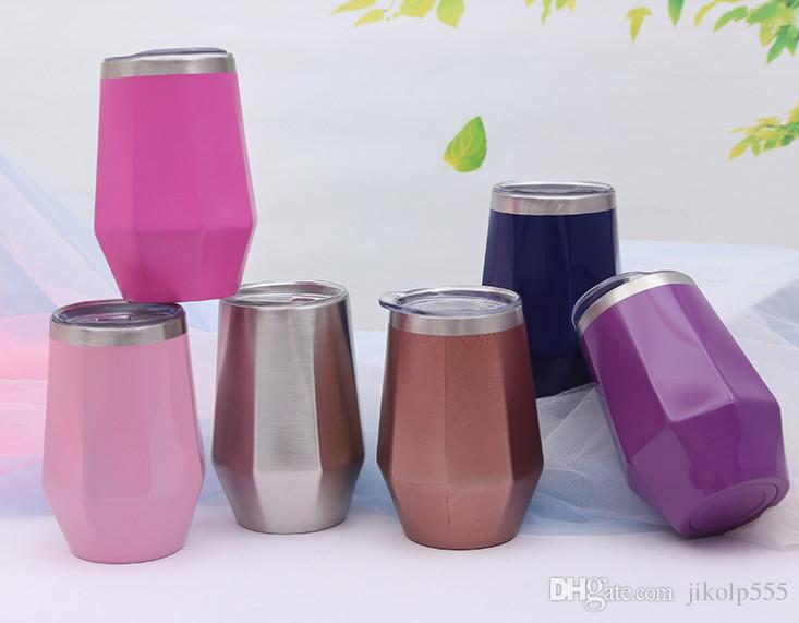 2018 the latest new diamond eggshell cup creative stainless steel thermos glass red wine glass can be customized logo
