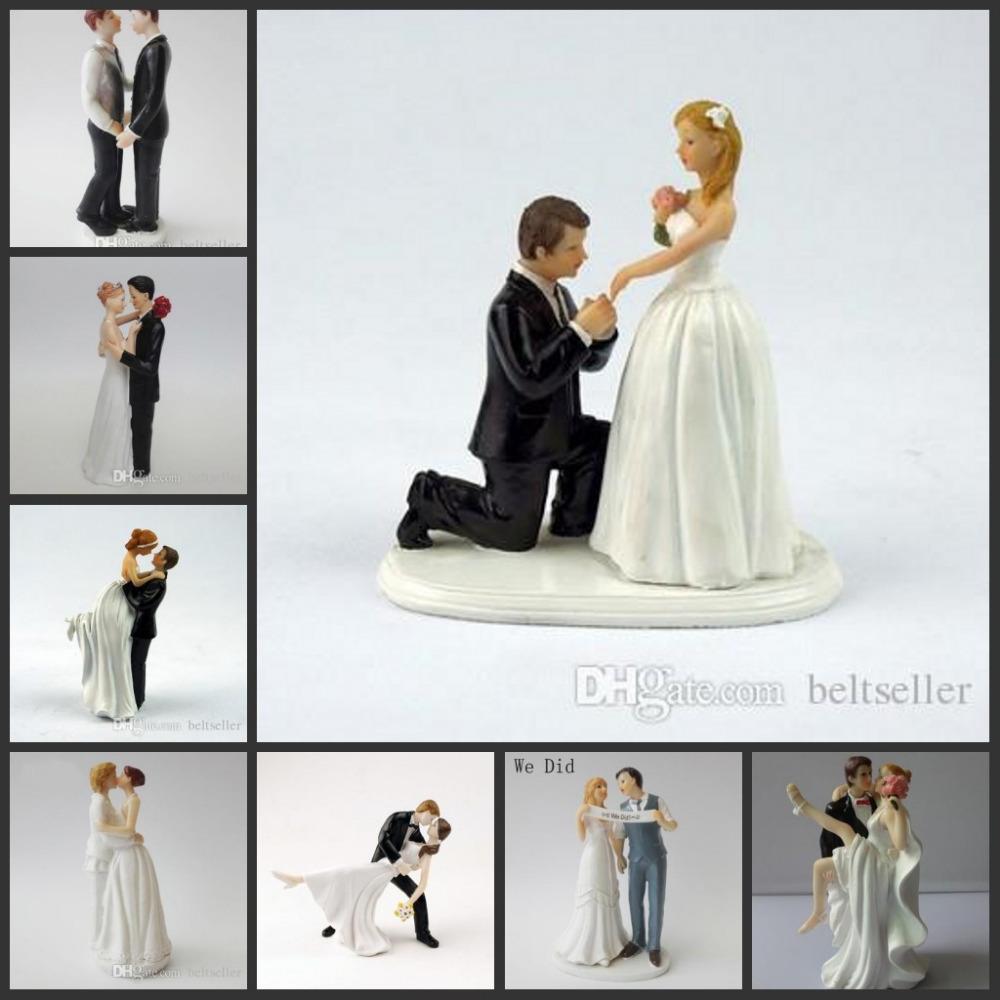 Happy Princess Embrace Bride And Groom Wedding Cake Topper Decoration Couple figurine Craft Wedding Cake decorations supplies