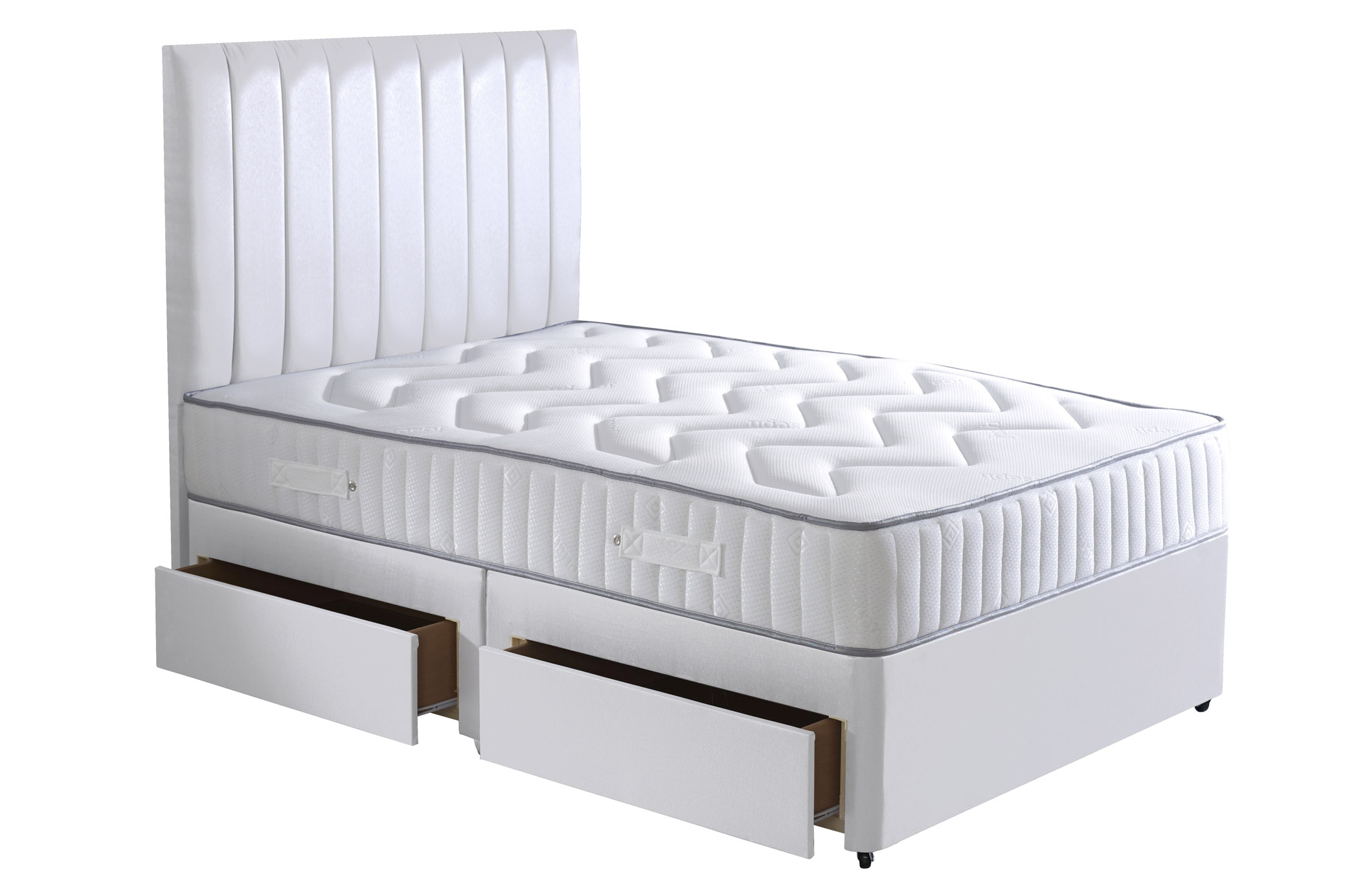 Royal Orthopaedic Spring Divan Bed-Double-Large End Drawer