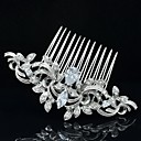 Popular Alloy and Rhinestone Zircon Floral Hair Comb for Women's Wedding Party Bridal