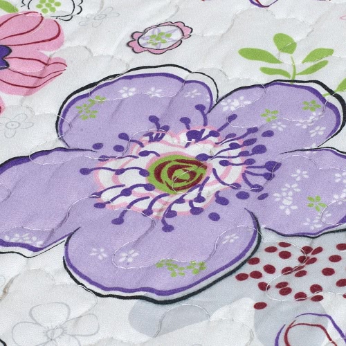 3pcs de cama Set 230 * 230 CM Primula flor impresa patrón poliester fibra Patchwork colcha edredón almohada casos ropa de cama hogar Textiles