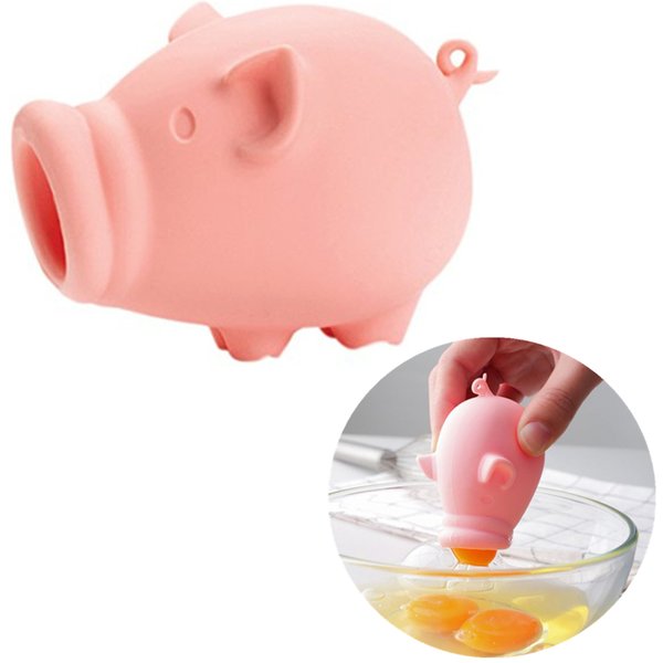 Pig Egg Yolk Separator Silicone Egg Dividers Tool Cute Animal Kitchen Baking Gadgets