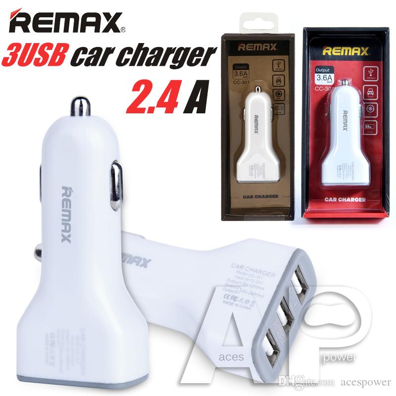 REMAX Full 3.6A 3 USB Fast Car Chargers Adaptor For IPhone X 10 8 7 Plus Charger Samsung Galaxy IPad Tablet IPod