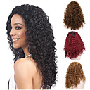 Synthetic Wig Afro Curly Water Wave Rihanna Middle Part Wig Burgundy Medium Length Black#1B Golden Brown Strawberry Blonde Light Blonde Dark Wine Synthetic Hair 18 inch Women's Heat Resistant Classic