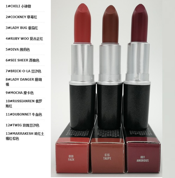 Matte lipstick TWIG WHIRL FAUX TAUPE color long lasting Waterproof Retro Lipsticks makeup 13colors choose