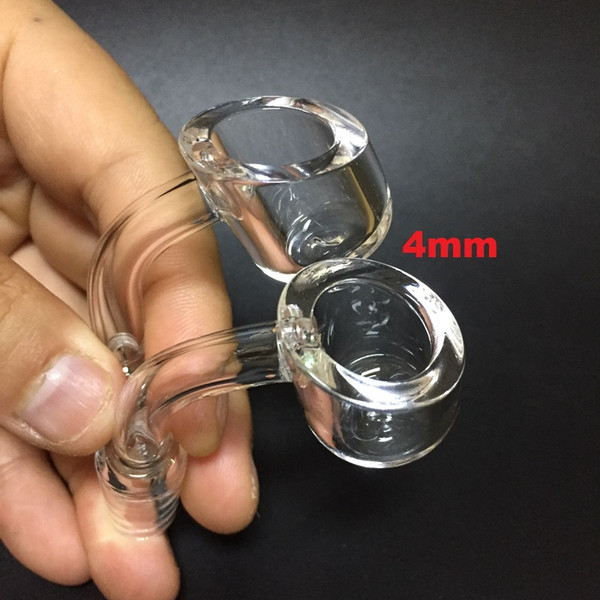 Factory price! 4mm Thick Club Banger Domeless Quartz Nail 10 14 18mm Female Male 45 90 Degrees OD 22mm for Glass Pipe DHL
