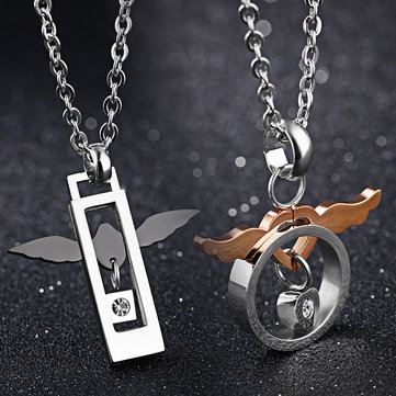 Angel Wing Couple Necklace