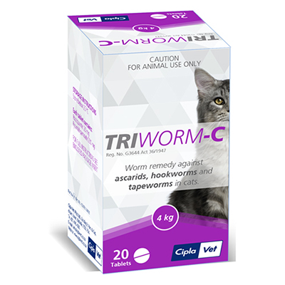Triworm-C Dewormer For Cats (Exp. Oct - 2019) 8 Tablet
