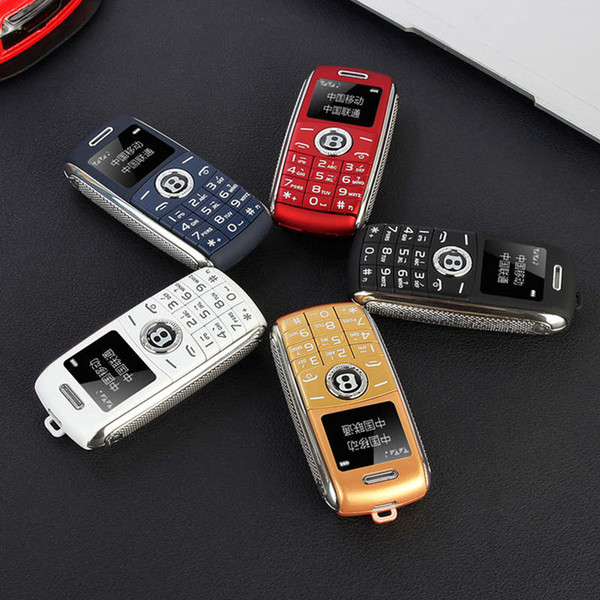 Unlocked Super mini Cartoon Mobile phone Car key shape Bluetooth dialer Telephone call recorder MP3 Dual SIM Smallest Cellphone