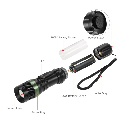 700LM Bicycle Light Torch Adjustable Focus Zoom Zoomable LED Handheld Flashlight Bike Light