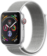 Apple Watch Series 4 (GPS + Cellular) - 44 mm - Aluminium, Silber - intelligente Uhr mit Sportschleife - gewebtes Nylon - Muschelschale - Bandgröße 145-220 mm - Anzeige 4.5 cm (1.78