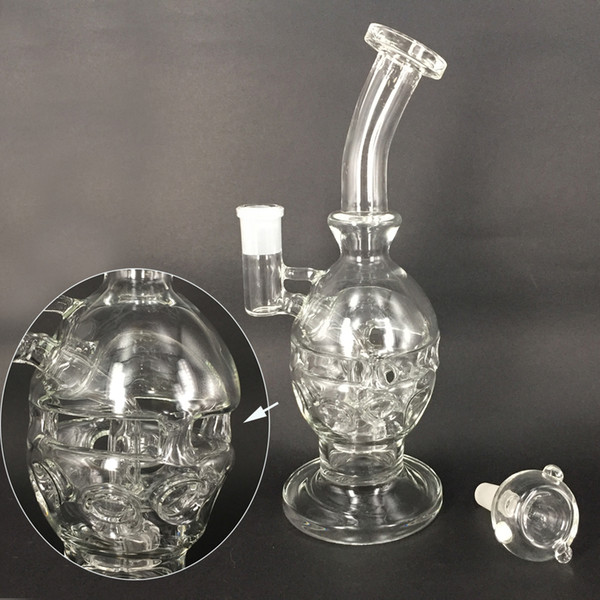 5mm thick 9.5" high pyrex glass bong water pipes recycler Fab Egg bubbler smoking electronic cigarette hookah oil rigs