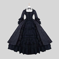 Plus Size Rococo Victorian Ball Gown Vintage Dress Party Costume Masquerade Prom Dress Women's Costume Vintage Cosplay Party Halloween Carnival Long Sleeve Dress Masquerade Lightinthebox