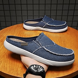 Men's Sneakers Loafers  Slip-Ons Espadrilles Light Soles Slip-on Sneakers Casual British Preppy Daily Office  Career Cycling Shoes Walking Shoes Canvas Denim Breathable Black Blue Khaki Summer Lightinthebox