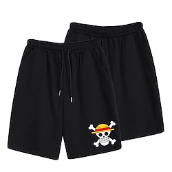 One Piece Monkey D. Luffy Beach Shorts Board Shorts Back To School Anime Harajuku Graphic Kawaii Shorts For Men's Women's Unisex Adults' Hot Stamping 100% Polyester Lightinthebox